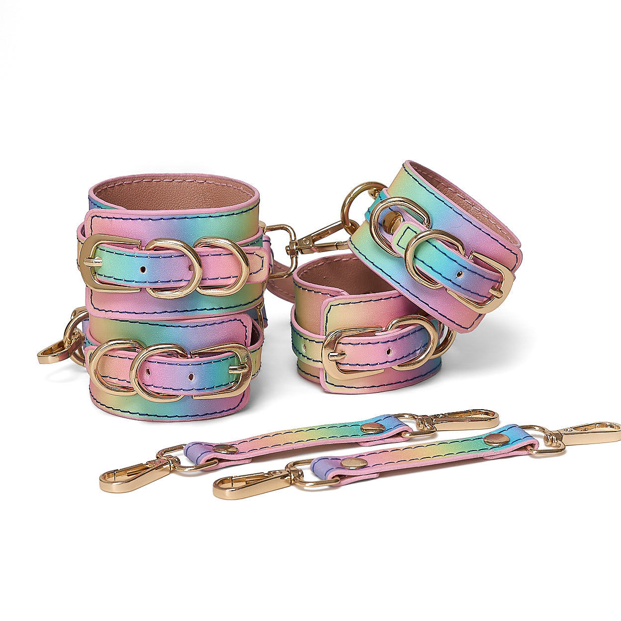 Kit de restricción de muñecas y tobillos Rainbow Bondage