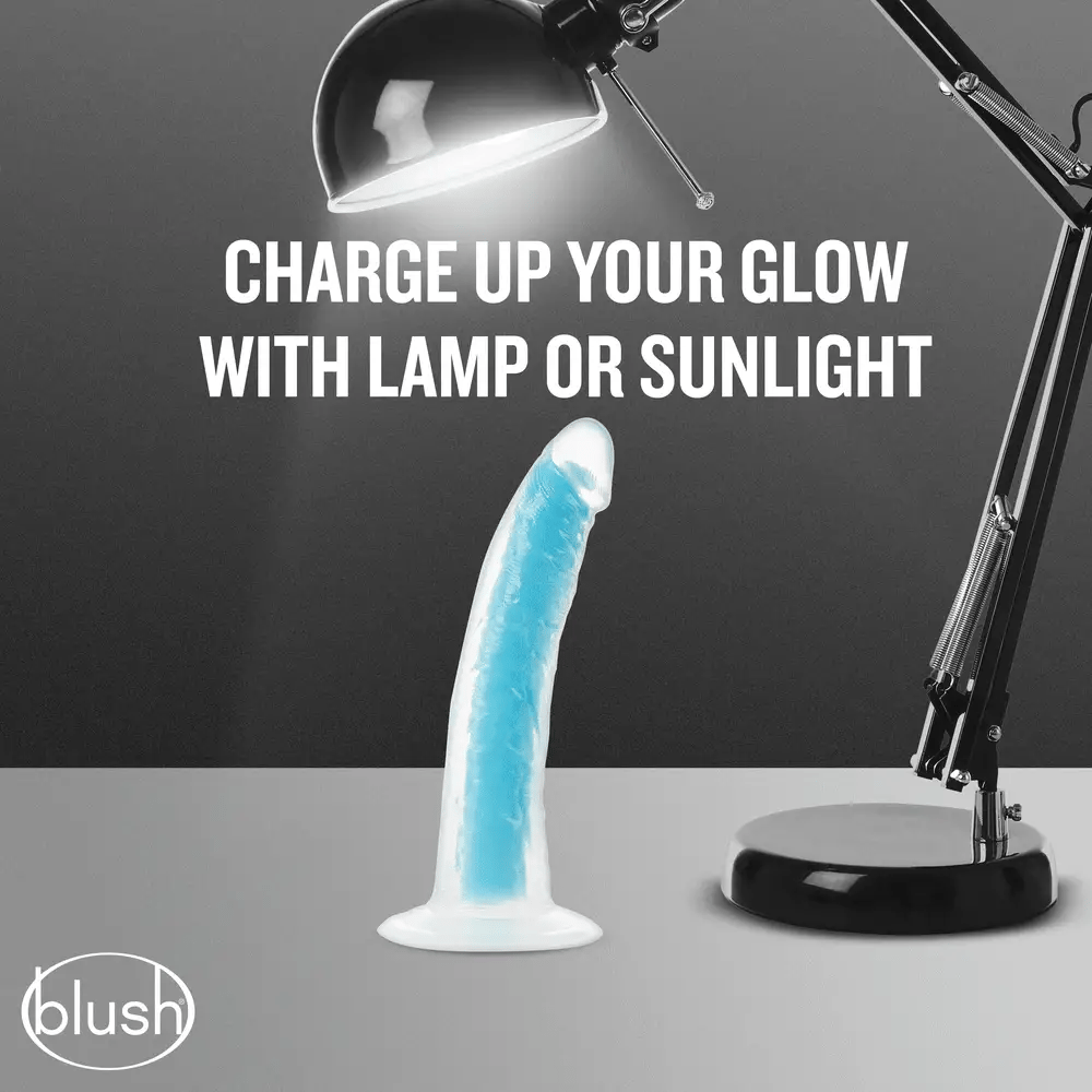 Dildo by Blush - Neo Elite Prysm Glow in the Dark Neon Blue - 19 cm