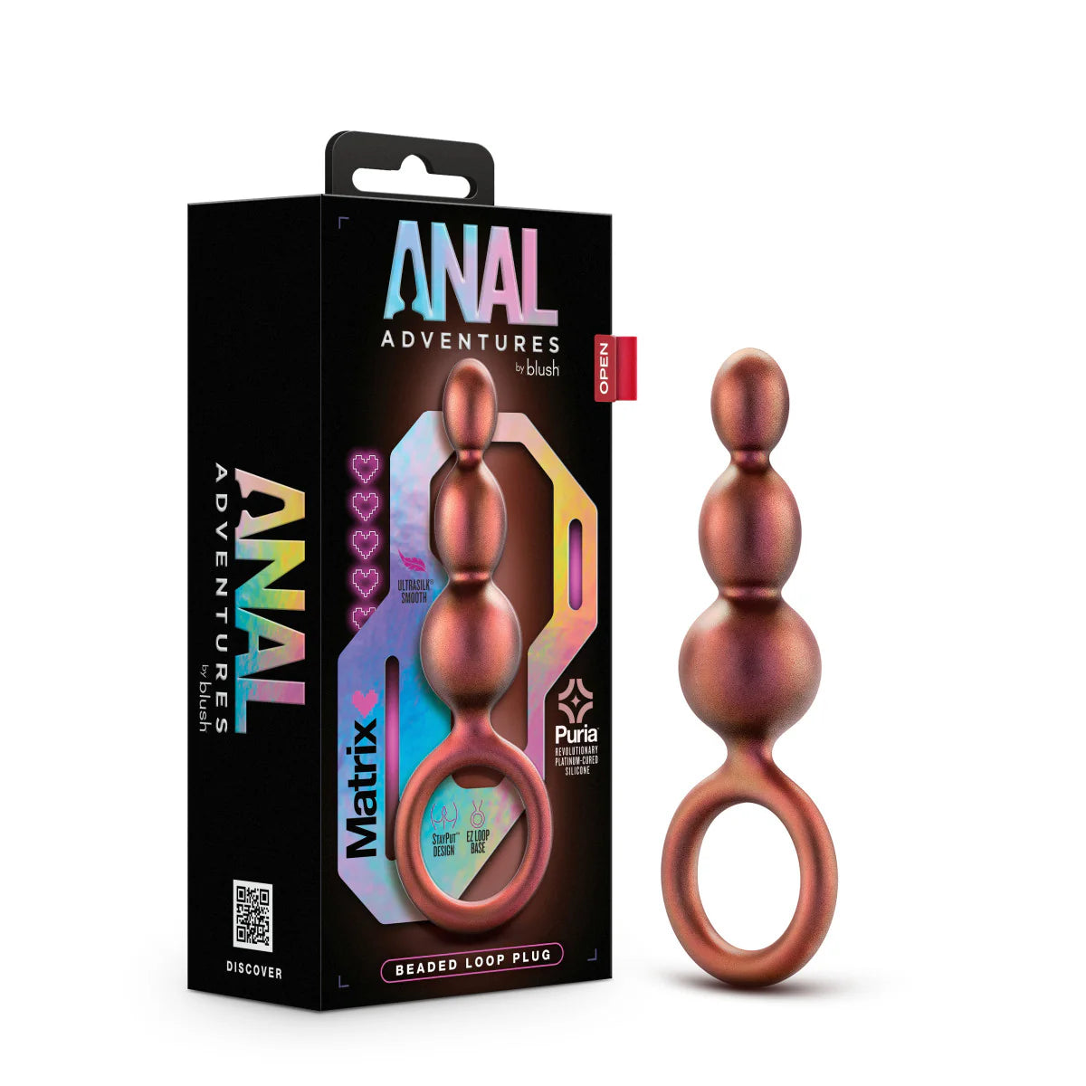 Anal Plug Beaded Loop Copper by Blush